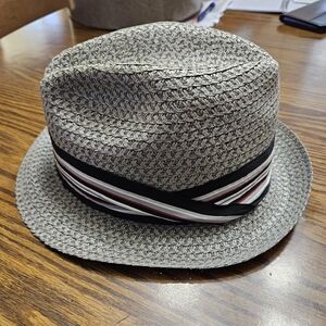 Adam Pewter Straw Hat with Black Band